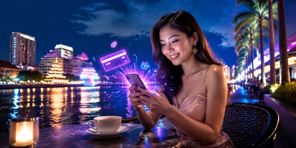 Pemain menggunakan telefon untuk kasino mudah alih bergaya Melayu di Seremban